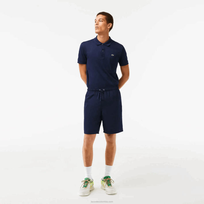 hombres Lacoste 6F241441 azul marino 166 Shorts deportivos de tenis con tejido de diamante sólido hombres Lacoste 6F241441 azul marino 166 Shorts deportivos de tenis con tejido de diamante sólido
