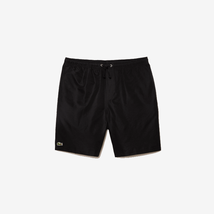hombres Lacoste 6F241443 negro 031 Shorts deportivos de tenis con tejido de diamante sólido