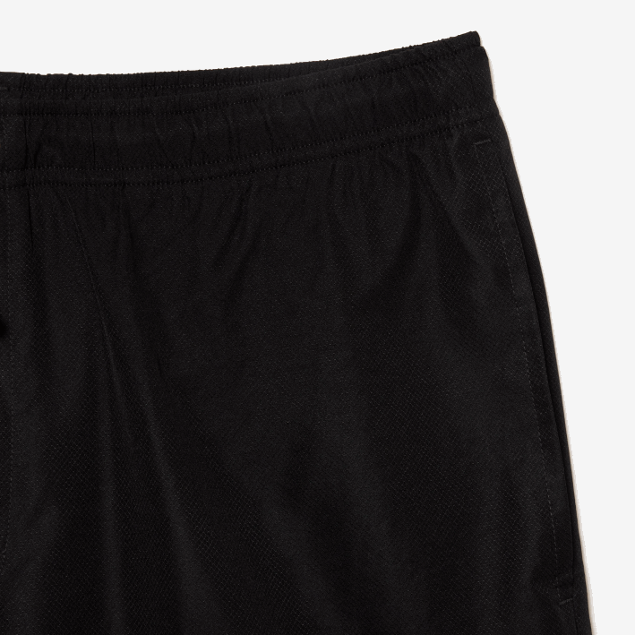 hombres Lacoste 6F241443 negro 031 Shorts deportivos de tenis con tejido de diamante sólido