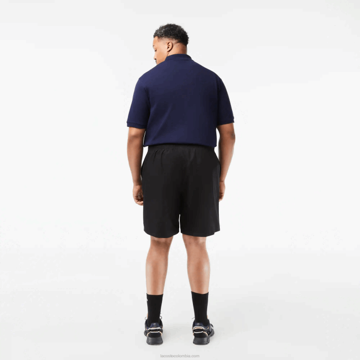 hombres Lacoste 6F241445 negro 031 Shorts deportivos de corte relajado con forro de jersey - tallas grandes - grande