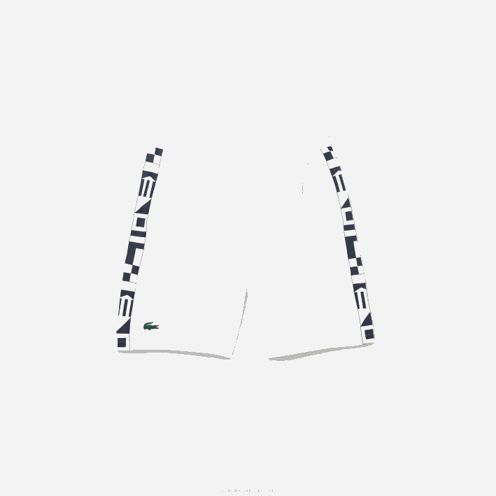 hombres Lacoste 6F241536 blanco 800 shorts deportivos de tenis con estampado en contraste
