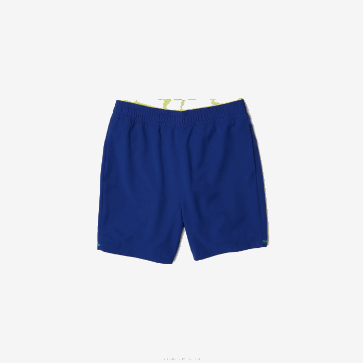 hombres Lacoste 6F241544 azul llamativo amarillo blanco 8q6 shorts deportivos a capas