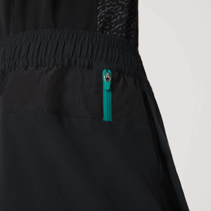 hombres Lacoste 6F241545 negro verde blanco 9az shorts deportivos a capas