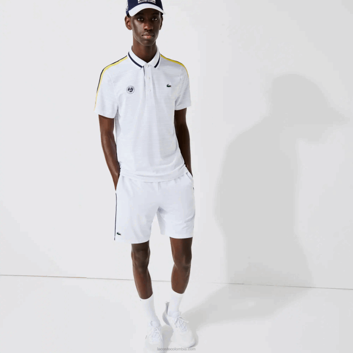 hombres Lacoste 6F241547 blanco azul marino aj0 shorts deportivos ligeros y elásticos de edición abierta francesa hombres Lacoste 6F241547 blanco azul marino aj0 shorts deportivos ligeros y elásticos de edición abierta francesa