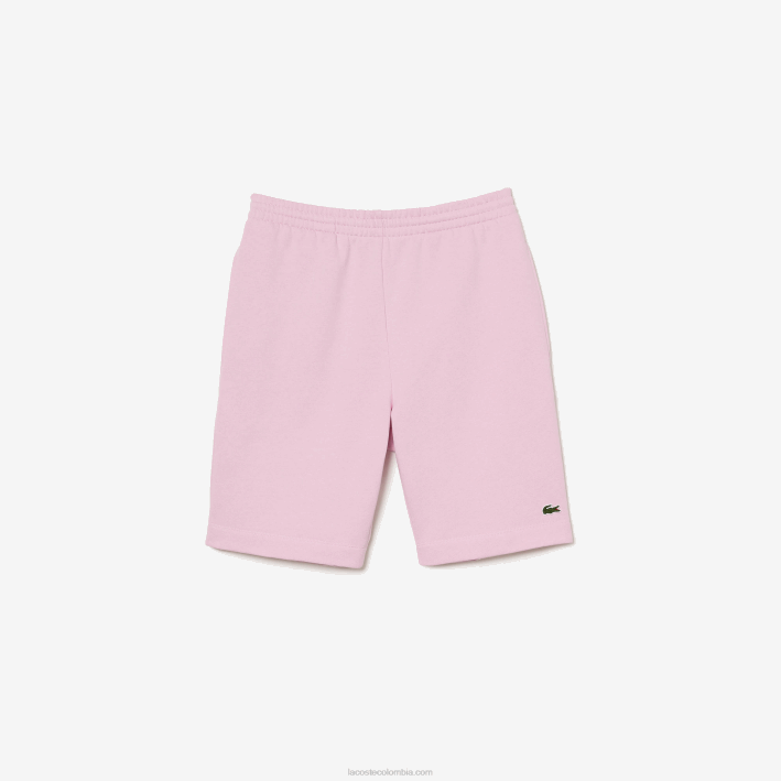 hombres Lacoste 6F241576 rosa z4h shorts de felpa de algodón orgánico peinado