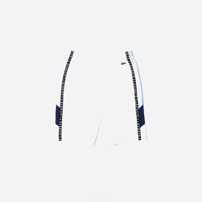 hombres Lacoste 6F241602 blanco azul vl3 bermudas polares con bandas con letras