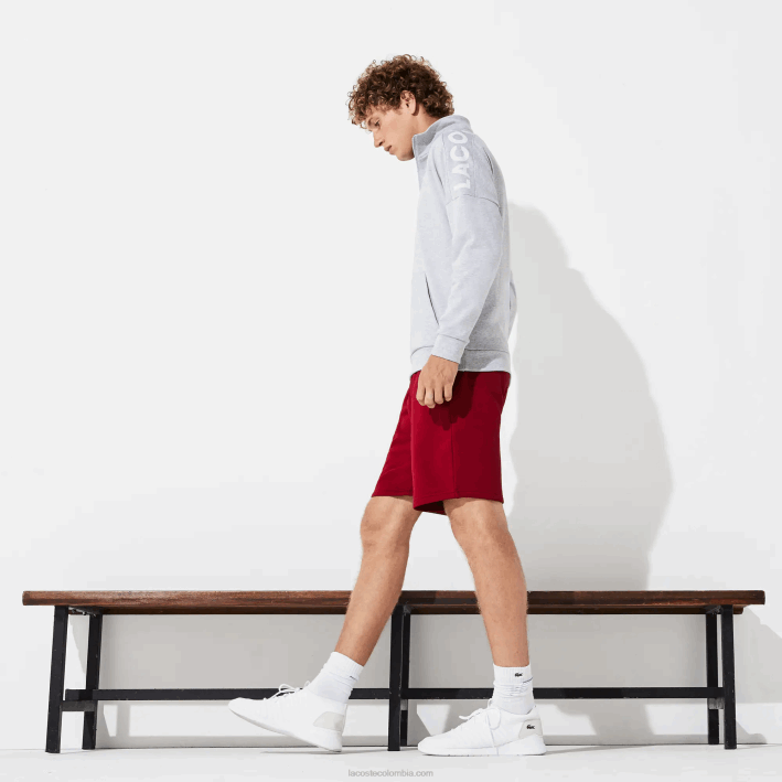 hombres Lacoste 6F241604 burdeos 476 pantalones cortos deportivos de tenis