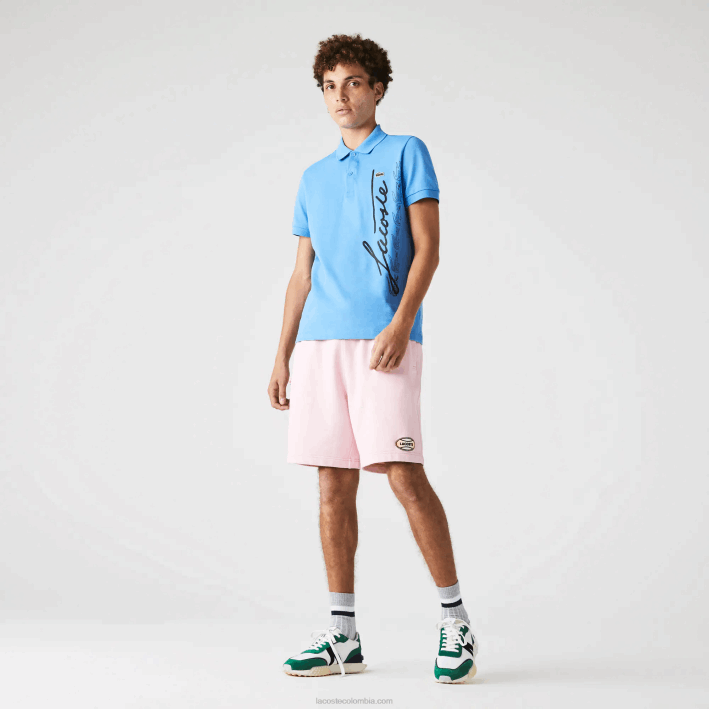 hombres Lacoste 6F241611 rosa shorts de felpa de algodón con motas vivas hombres Lacoste 6F241611 rosa shorts de felpa de algodón con motas vivas