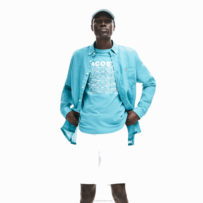 hombres Lacoste 6F241618 blanco 001 Bermudas regular fit de gabardina de algodón hombres Lacoste 6F241618 blanco 001 Bermudas regular fit de gabardina de algodón