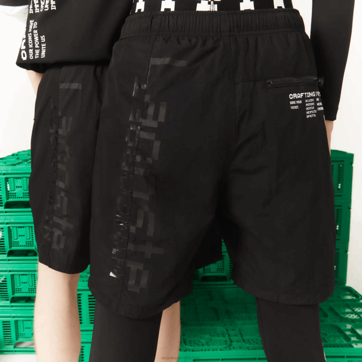 hombres Lacoste 6F241634 negro 031 bermudas de nailon live x minecraft