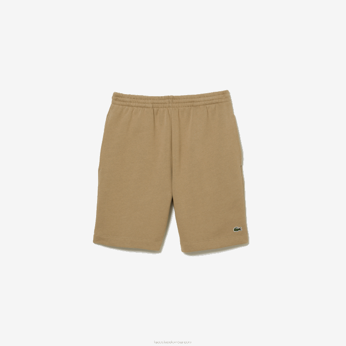 hombres Lacoste 6F24414 beige cb8 shorts de felpa de algodón orgánico peinado