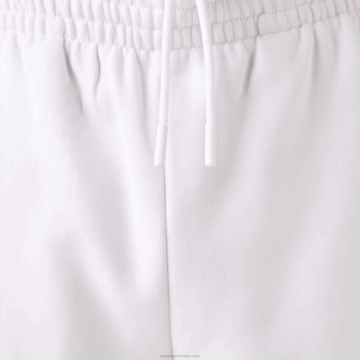 hombres Lacoste 6F24415 blanco 001 shorts de felpa de algodón orgánico peinado