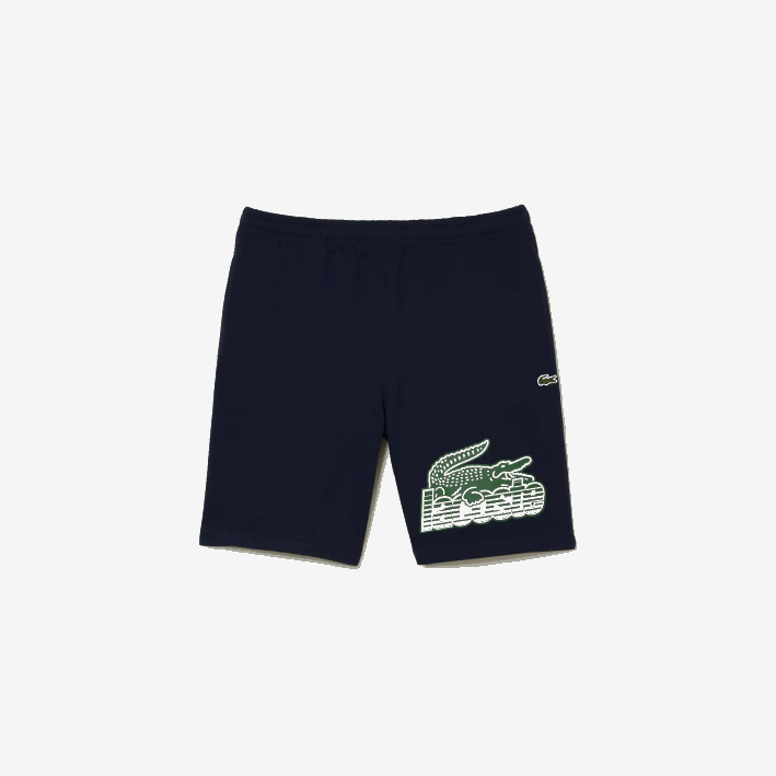 hombres Lacoste 6F24430 azul marino 166 shorts de felpa de algodón sin cepillar