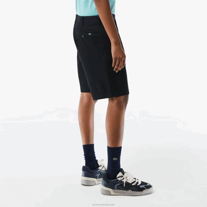 hombres Lacoste 6F24435 negro 031 Bermudas regular fit de algodón orgánico elástico