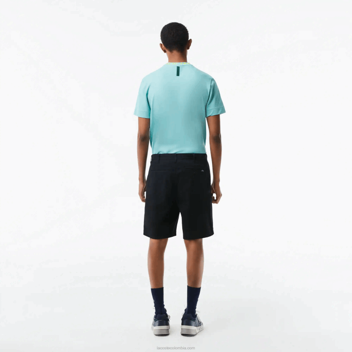 hombres Lacoste 6F24435 negro 031 Bermudas regular fit de algodón orgánico elástico