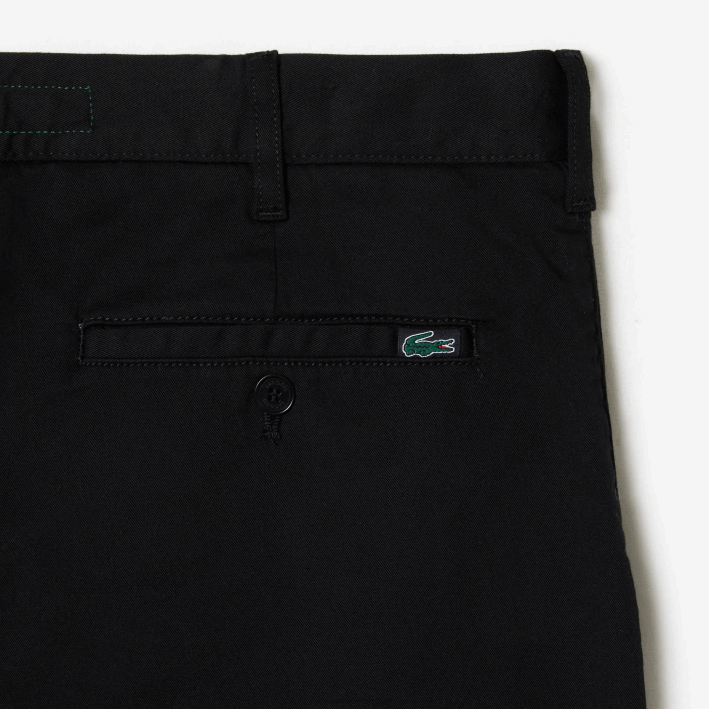 hombres Lacoste 6F24435 negro 031 Bermudas regular fit de algodón orgánico elástico