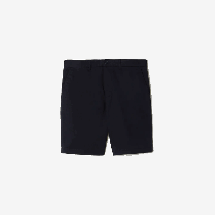 hombres Lacoste 6F24436 fondo azul marino Bermudas regular fit de algodón orgánico elástico