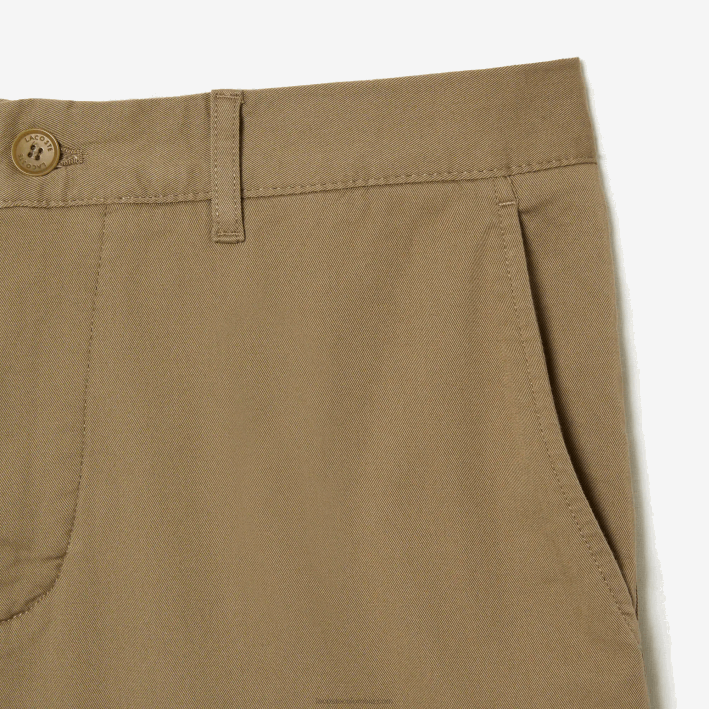 hombres Lacoste 6F24438 beige cb8 Bermudas regular fit de algodón orgánico elástico