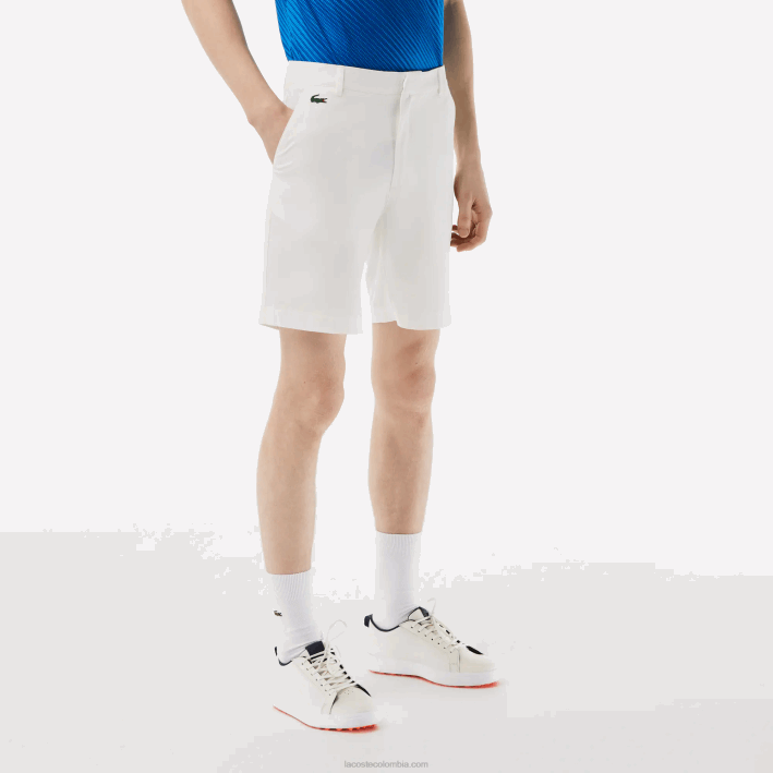 hombres Lacoste 6F24442 blanco 70v shorts deportivos de golf ligeros y elásticos