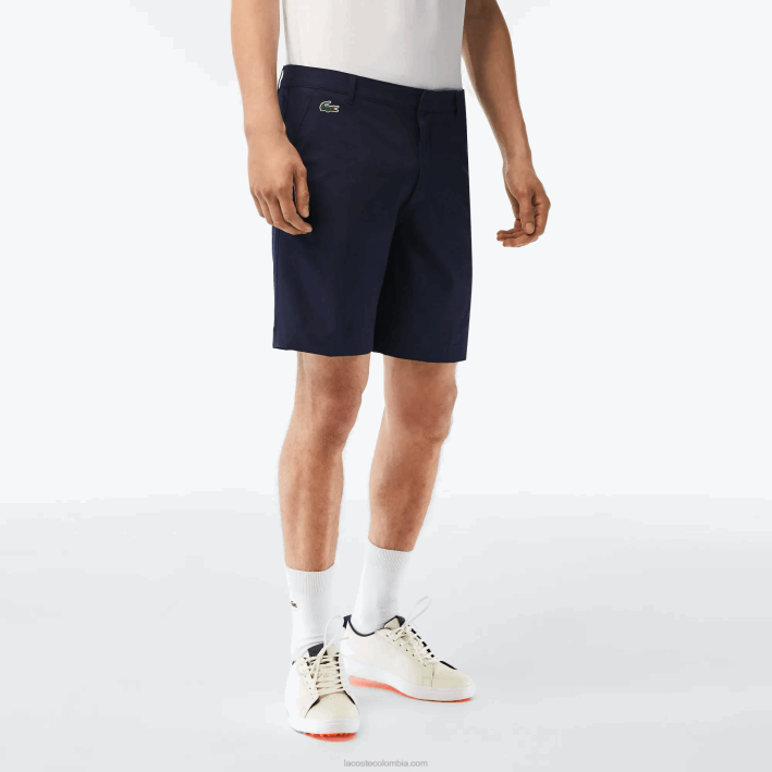 hombres Lacoste 6F24443 azul marino 166 shorts deportivos de golf ligeros y elásticos