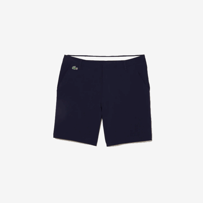 hombres Lacoste 6F24443 azul marino 166 shorts deportivos de golf ligeros y elásticos