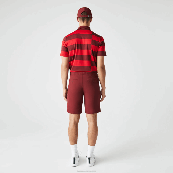 hombres Lacoste 6F24445 burdeos zs1 shorts deportivos de golf ligeros y elásticos