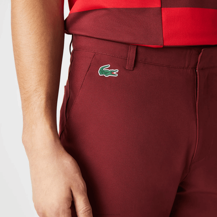 hombres Lacoste 6F24445 burdeos zs1 shorts deportivos de golf ligeros y elásticos