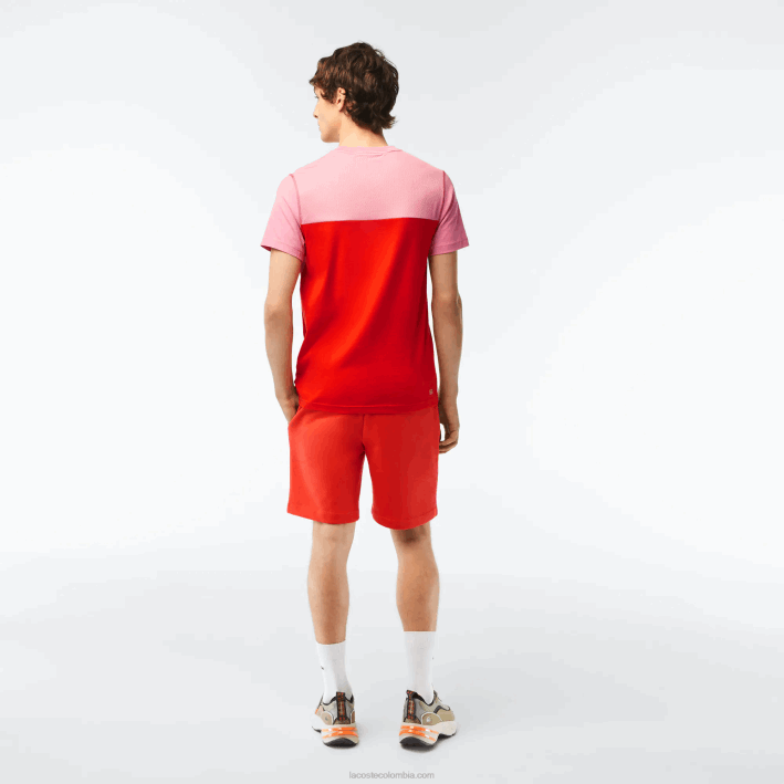 hombres Lacoste 6F24453 naranja 02k shorts de felpa de algodón orgánico peinado