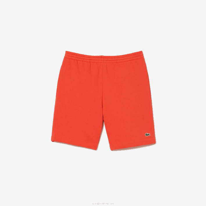 hombres Lacoste 6F24453 naranja 02k shorts de felpa de algodón orgánico peinado