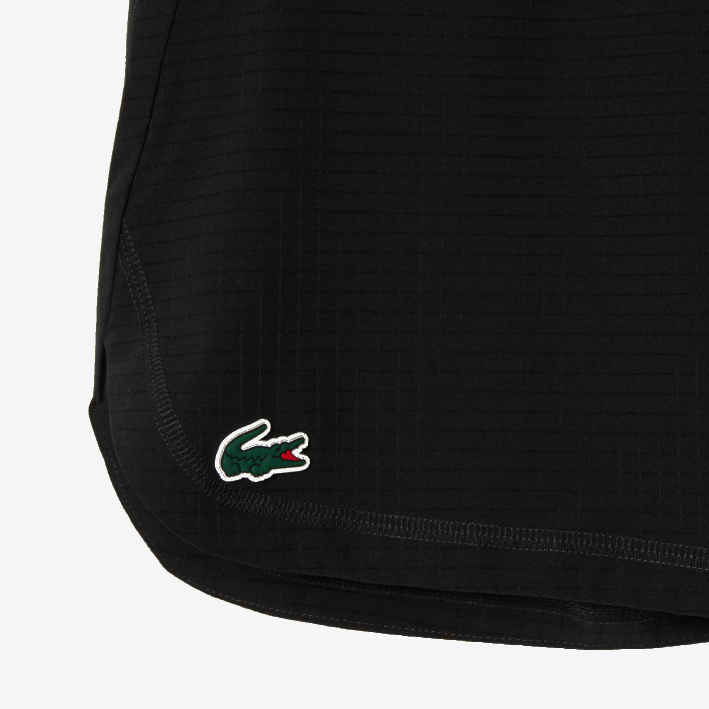 hombres Lacoste 6F24458 negro 8vm shorts deportivos de malla elástica a cuadros