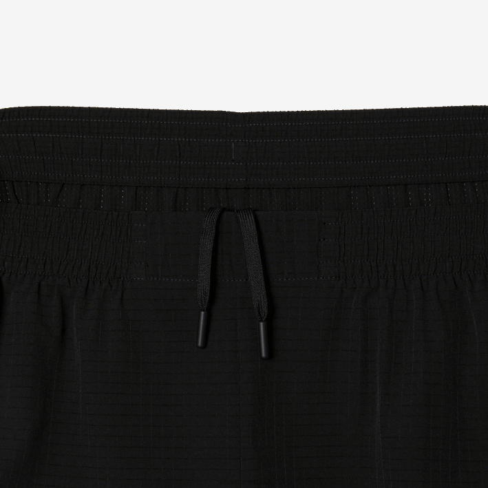 hombres Lacoste 6F24458 negro 8vm shorts deportivos de malla elástica a cuadros