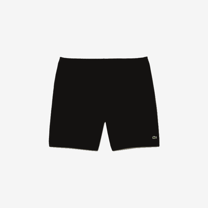 hombres Lacoste 6F24463 negro 031 Shorts de felpa cepillada de algodón orgánico - talla grande - grande