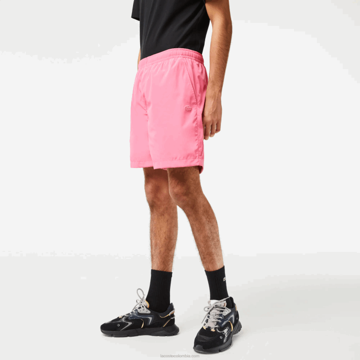 hombres Lacoste 6F24466 rosa 2r3 pantalones cortos impermeables