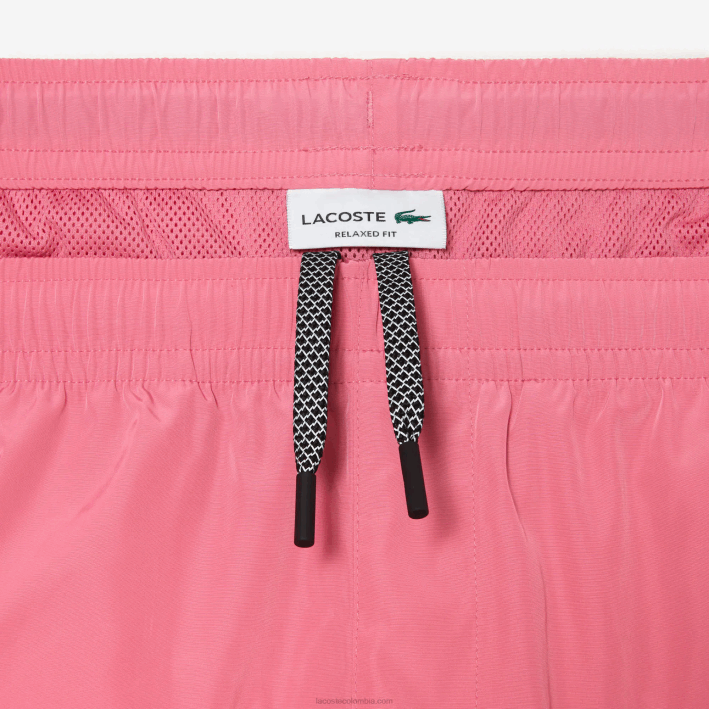 hombres Lacoste 6F24466 rosa 2r3 pantalones cortos impermeables