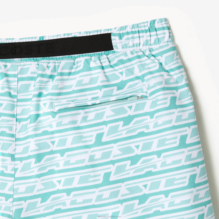 hombres Lacoste 6F24525 verde claro cr5 bañador con estampado de dos tonos