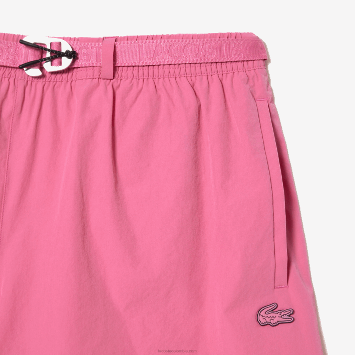 hombres Lacoste 6F24527 rosa 2r3 bañador de secado rápido con franja del logo