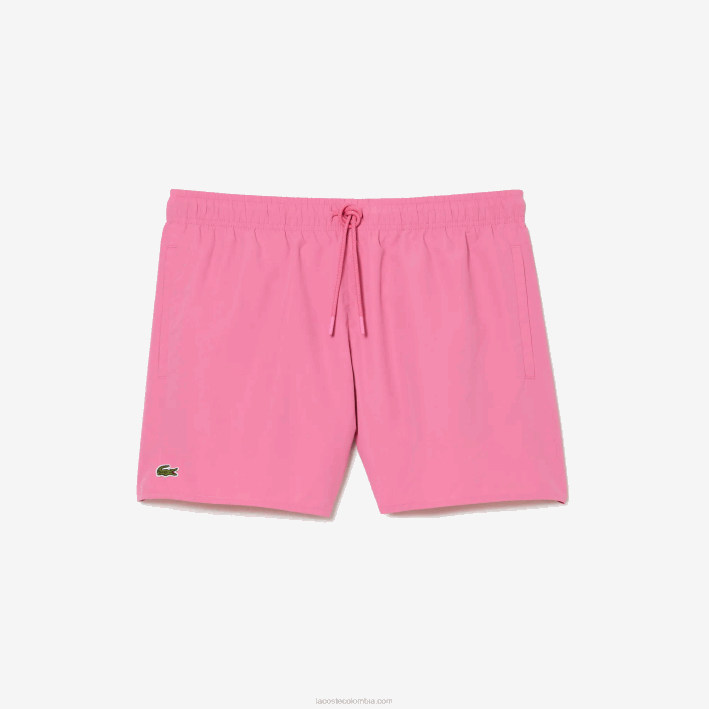hombres Lacoste 6F24533 rosa verde w4i shorts de baño ligeros de secado rápido