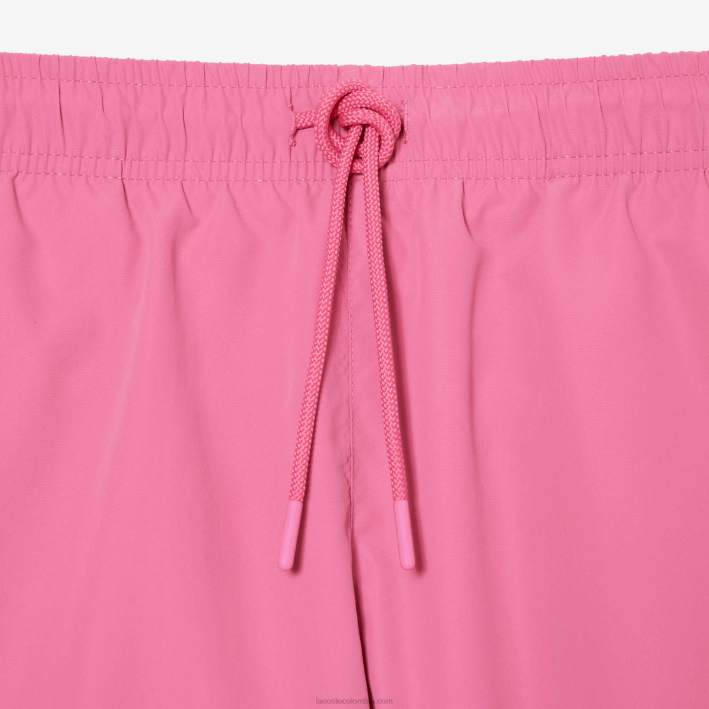 hombres Lacoste 6F24533 rosa verde w4i shorts de baño ligeros de secado rápido