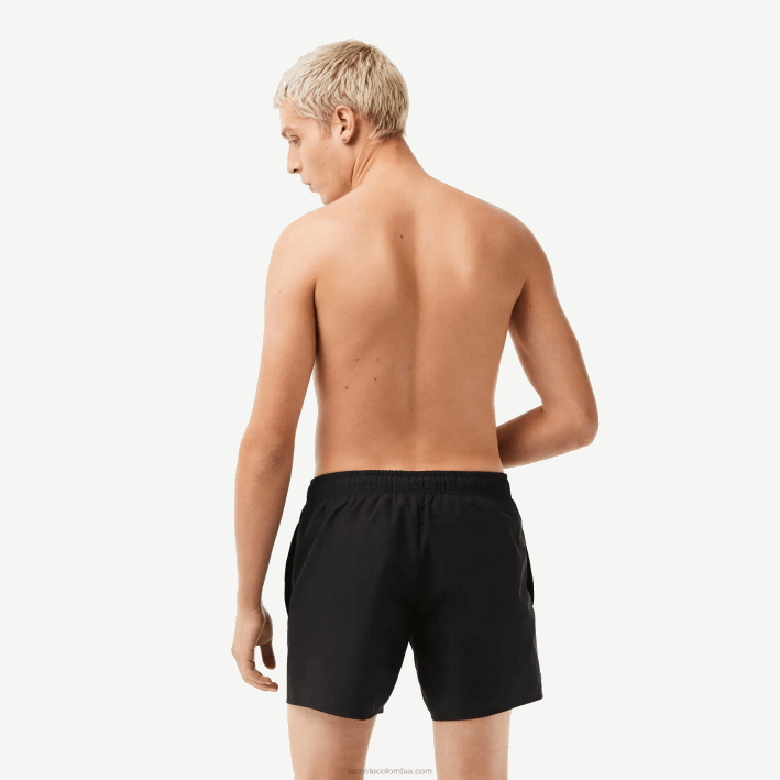 hombres Lacoste 6F24534 negro verde 964 shorts de baño ligeros de secado rápido
