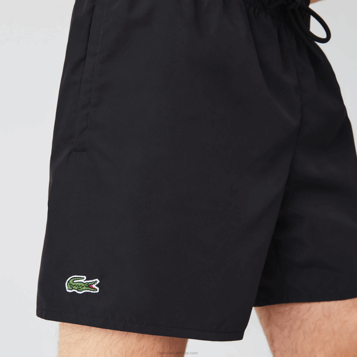 hombres Lacoste 6F24535 negro azul marino dy4 shorts de baño ligeros de secado rápido