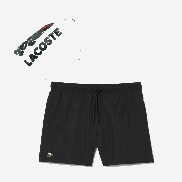 hombres Lacoste 6F24535 negro azul marino dy4 shorts de baño ligeros de secado rápido