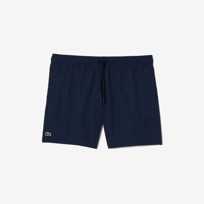 hombres Lacoste 6F24536 azul marino verde 802 shorts de baño ligeros de secado rápido