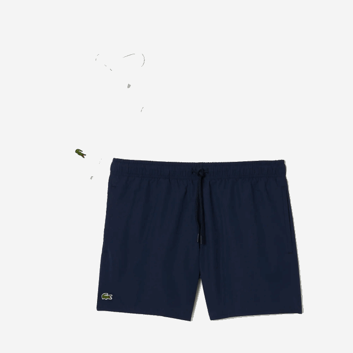 hombres Lacoste 6F24536 azul marino verde 802 shorts de baño ligeros de secado rápido