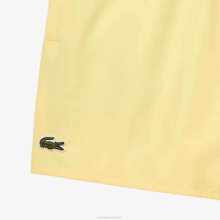hombres Lacoste 6F24539 amarillo verde 7sh shorts de baño ligeros de secado rápido
