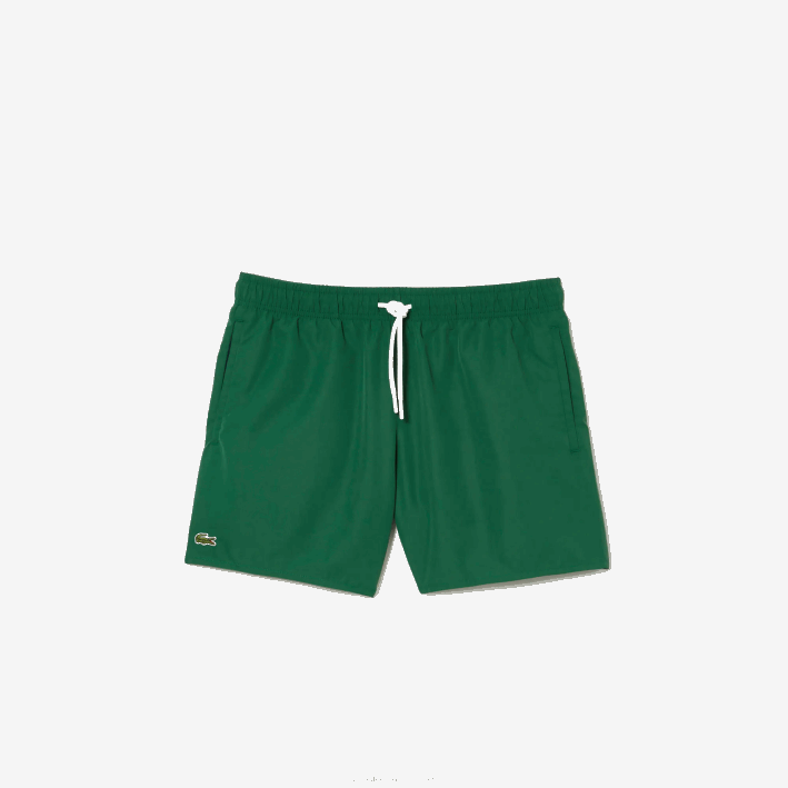hombres Lacoste 6F24540 verde azul marino 381 shorts de baño ligeros de secado rápido