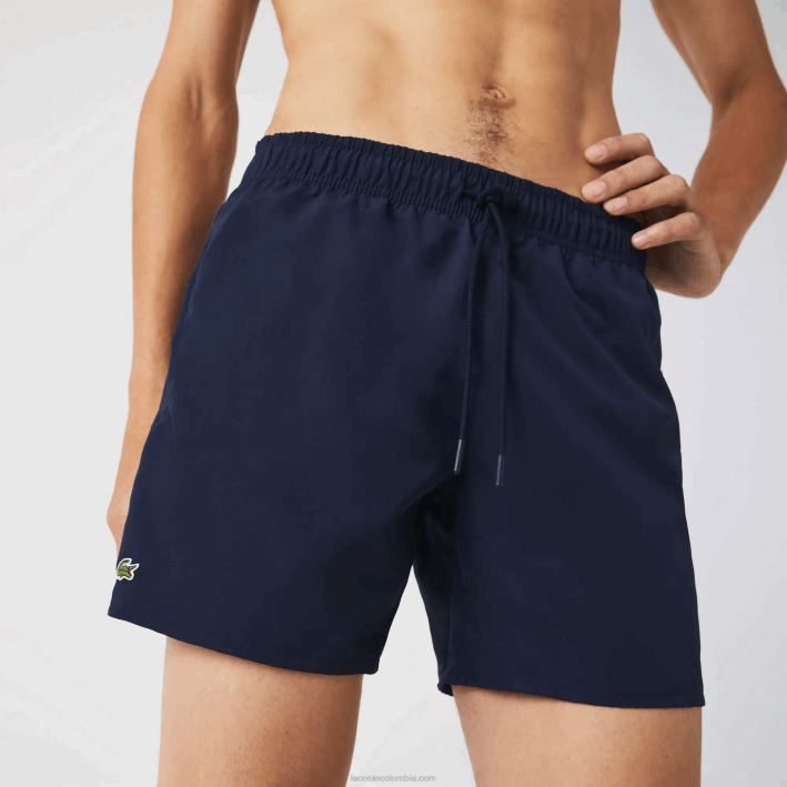 hombres Lacoste 6F24541 azul marino negro jb1 shorts de baño ligeros de secado rápido