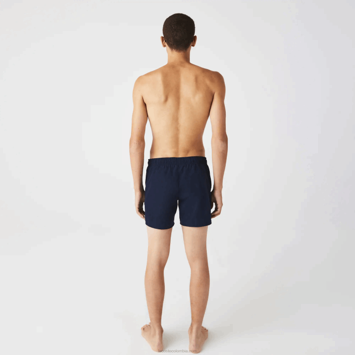hombres Lacoste 6F24541 azul marino negro jb1 shorts de baño ligeros de secado rápido
