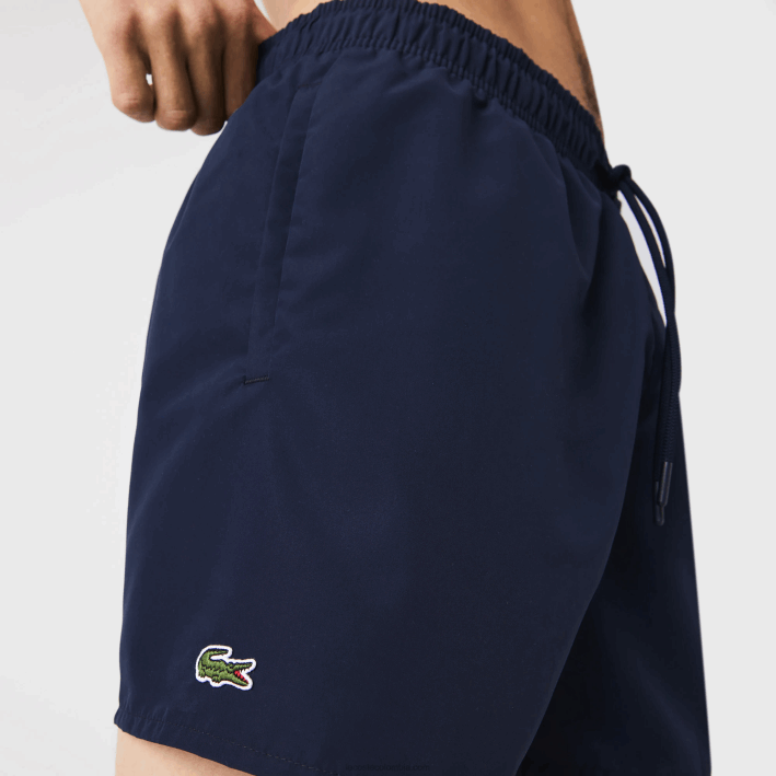 hombres Lacoste 6F24541 azul marino negro jb1 shorts de baño ligeros de secado rápido
