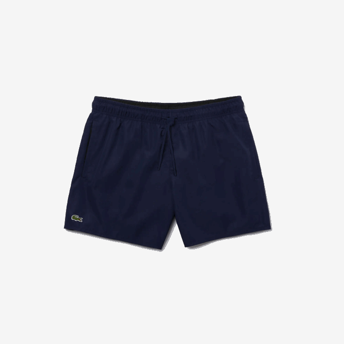 hombres Lacoste 6F24541 azul marino negro jb1 shorts de baño ligeros de secado rápido
