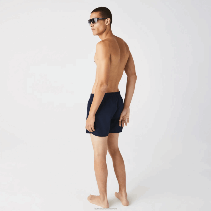 hombres Lacoste 6F24541 azul marino negro jb1 shorts de baño ligeros de secado rápido